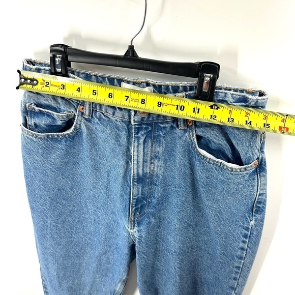 Zara Womens High Rise Mom Jeans Size 10 Blue Wash Ankle Rigid Denim - Picture 5 of 8